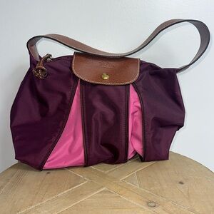 Longchamp Maroon and Pink Shoulder Bag